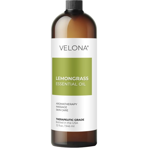 Lemongrass Essential Oil by Velona - 32 oz | Therapeutic Grade for Aromatherapy Diffuser Undiluted