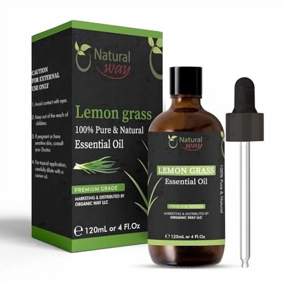 Natural Way Lemongrass Essential Oil - Natural Fragrance Oil for Diffuser, Humidifier & Candle Making, Aromatherapy Scent for Home, Office & Bedroom