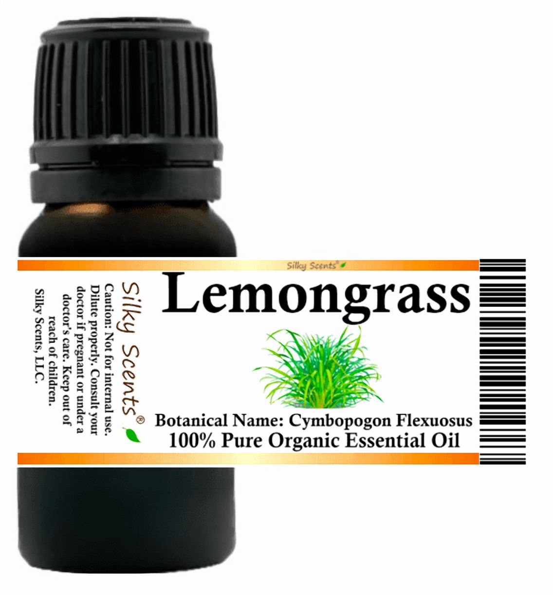 Lemongrass Organic Essential Oil 1 fl oz (30 ml) - 100% Pure and Natural by Silky Scents