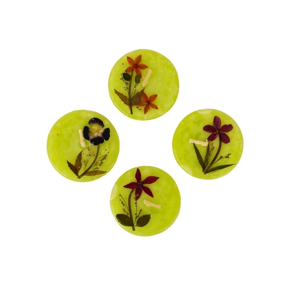 Lemongrass Soy Wax Candle with Dried Flowers & Fresh Citrus Aroma for a Lively Space