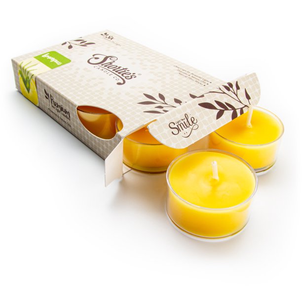 Lemongrass Tealight Candles 6 Yellow Premium Scented Tea Lights