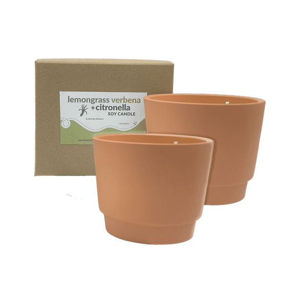 Lemongrass + Verbena Citronella Soy Candle 10oz 2 Pack, Best Bee Brothers