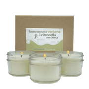 Lemongrass + Verbena Citronella Soy Candle - 3oz 3 Pack, Best Bee Brothers