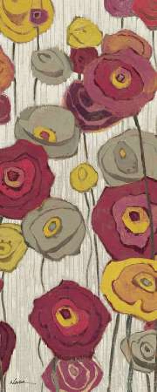 Lemongrass in Plum Panel II Canvas Art - Shirley Novak (24 x 48)