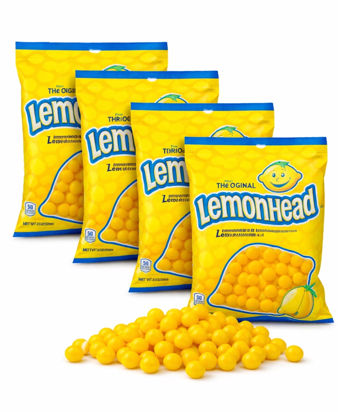 Lemonhead Original Lemon Candy Peg Bag 4.5 oz (Pack of 4 ) - Walmart.com