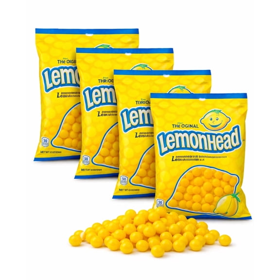 Lemonhead Original Lemon Candy Peg Bag 4.5 oz (Pack of 4 )