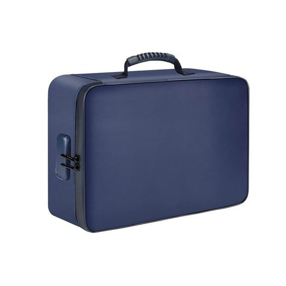 Lemononstore Home Textile Storage Document Bag with Lock Fireproof 3 Layer File Storage Case with Water Zipper Document Portable Travel Home Organizer Bag for Laptop Files Certificates Gifts