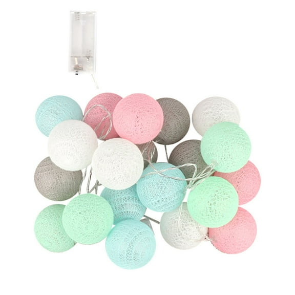 Lemononstore Led Lights for Bedroom 3Meters 20 Cotton Ball String Lights F Airy Hanging Wedding Bedroom Living Room Night Light for Kids