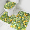 thumbnail image 1 of Lemons Bathroom Rugs Set Watercolor Summer Lemon Trees Plant Non Slip Absorbent Soft Bath Mats 3 Piece Set with Bathroom Rug, U-Shaped Floor Mat, Toilet Seat Cover Large Size, 1 of 9