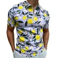 thumbnail image 1 of Lemons Blue Men Zipper T-shirt Summer Casual Short Sleeve T-shirt Top, 1 of 7
