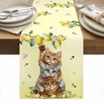 thumbnail image 1 of Lemons Cats Table Runner - 108 Inch Long, Kitchen Dining Table Runner Dresser Scarves, Summer Rustic Botanical Fruits Yellow Farmhouse Decor for Coffee Tables Wedding Party Banquet, 1 of 8