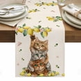 thumbnail image 1 of Lemons Cats Table Runner - 36 Inch Long, Kitchen Dining Table Runner Dresser Scarves, Summer Rustic Botanical Fruits Burlap Farmhouse Decor for Coffee Tables Wedding Party Banquet, 1 of 8
