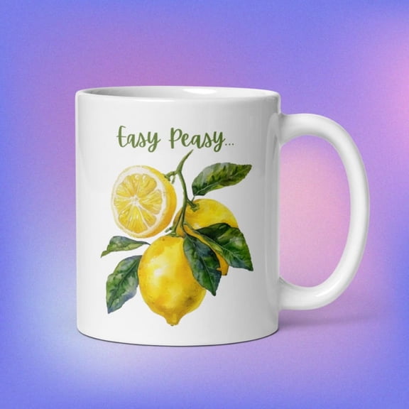Lemons Ceramic Mug Easy Peasy Citrus Frup.