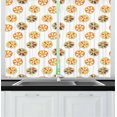 thumbnail image 1 of Lemons Curtains 2 Panels Set, Childish Colored Hand Drawn Slices of Lime Orange and Grapefruit, Window Drapes for Living Room Bedroom, 55W X 39L Inches, Pale Green Yellow Vermilion, by Ambesonne, 1 of 2