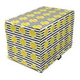thumbnail image 1 of Lemons Dog Crate Cover, Citrus Fruits in Slices Pattern on Symmetrical Striped Background, Easy to Use Pet Kennel Cover Small Dogs Puppies Kittens, 7 Sizes, Yellow Charcoal Grey, by Ambesonne, 1 of 1