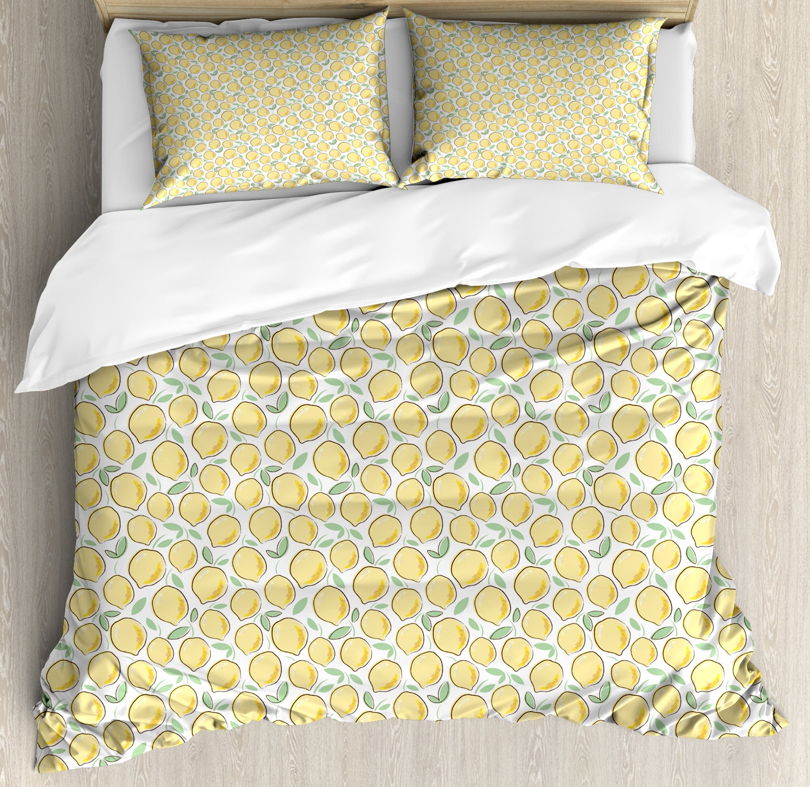 Cute Cartoon Lemon Embroidered Milk Fleece Winter Thickened Bedding Set