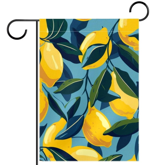 Lemons Fruits Summer Background Double Sided Garden Flag Decorative Weather Resistant Yard Flag, Large DIY Vertical Flag for Farmhouse Patio Lawn, 28x40 Inch