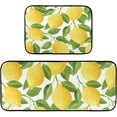 thumbnail image 1 of Lemons Green Leaves Kitchen Rugs and Mats Set 2 Piece Non Slip Washable Runner Rug Set of 2 for Floor Home Kitchen Laundry Decorative, 1 of 5