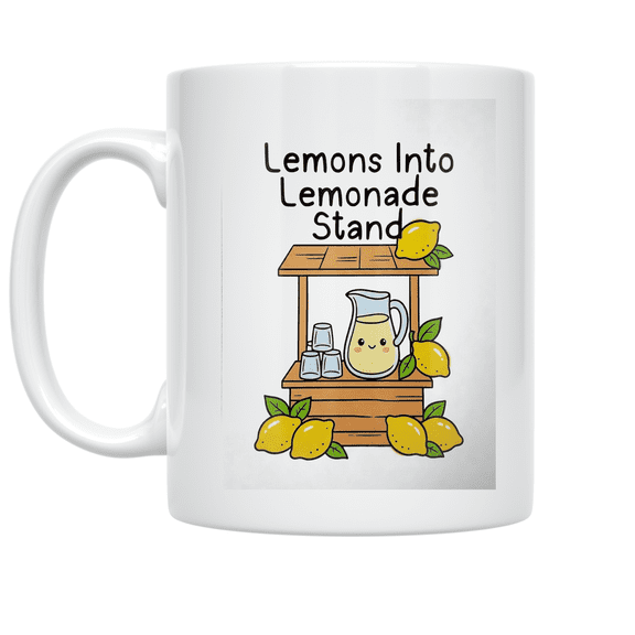 Lemons Into Lemonade Stand - Summer Beverage Lover - 11 oz Ceramic Coffee Mug