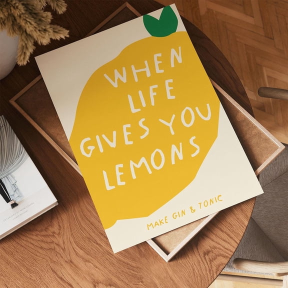 Lemons Kitchen Print When Life Gives You Lemons Artwork, Stretched Canvas 8x10in