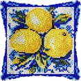 thumbnail image 1 of Lemons Latch Hook Kits Pillow DIY Pillowcase Crochet Hook Cushion Making Kits with Preprinted Pattern Canvas Instruction Yarns Pillow Cover Easy Starter DIY Crochet Kits 43x43cm（f96), 1 of 6