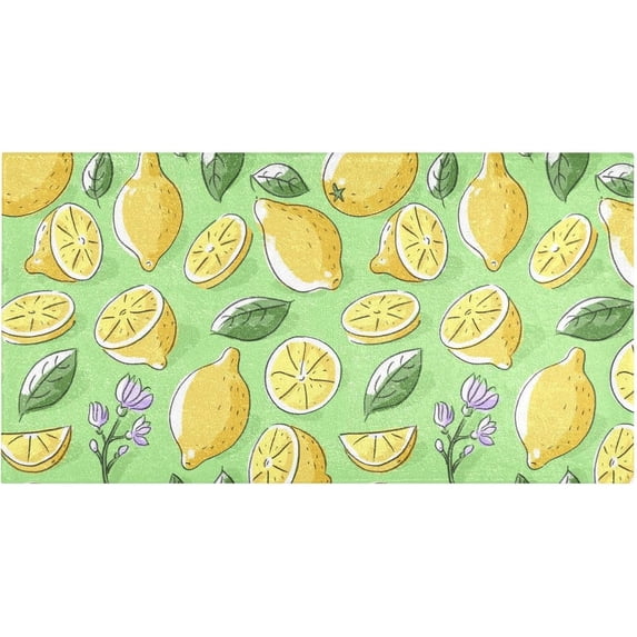 Lemons Leaves 39" x20" Soft and Absorbency Bathroom Rugs, Fast Drying Machine Washable Bath Mat for Bathroom Kitchen Bathtub Home Decorations