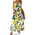 thumbnail image 1 of Lemons Leaves Flowers White Background Sleeveless Dress Dresses Women Summer Women's Summer Clothing, 1 of 9