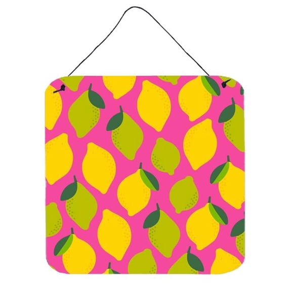 Lemons & Limes on Pink Wall or Door Hanging Prints