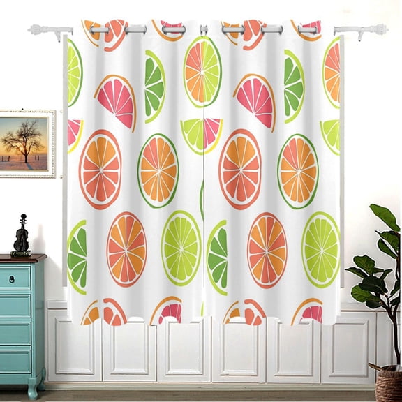 Lemons Or Oranges Blackout Curtain Panels 63x55in Drapes Privacy Assured for Living room Bedroom Bathroom 2 panels set