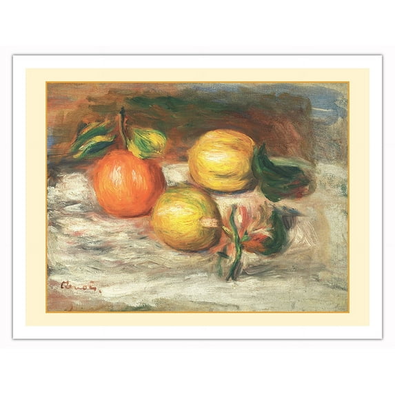 Lemons and Orange (Citrons et Orange) - From an Original Color Painting by Pierre-Auguste Renoir c.1913 - Fine Art Matte Paper Print (Unframed) 20x26in