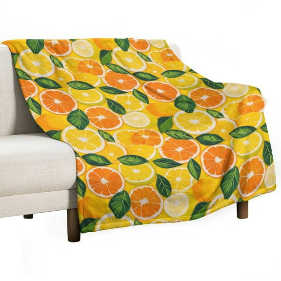 Lemons Oranges Fruit Super Soft Blanket Christmas Throw Blanket Flannel Microfiber Blankets for Couch Bed Sofa Fluffy and Warm 30"x40"