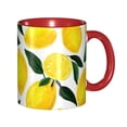thumbnail image 1 of Lemons Pattern Coffee Mug Fun Custom Ceramic Mugs 11oz Red, 1 of 5