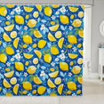 thumbnail image 1 of Lemons Shower Curtain Fruits Fabric Shower Curtain for Kids Boys Girls Floral Flowers Bathroom Waterproof Accessories with 12 Hooks Blue and Yellow Curtains,72X72 Inches, 1 of 6