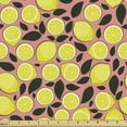 thumbnail image 1 of Lemons Sofa Upholstery Fabric by the Yard, Abstract Citrus Leaves Rhythmic Fruits Energetic Summer Art, Decorative Fabric for DIY and Home Accents, Coral Pastel Yellow by Ambesonne, 1 of 5
