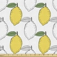 thumbnail image 1 of Ambesonne Lemons Fabric by the Yard Upholstery, Color Book Inspired Motif, 3 Yards, Mustard Peacock Green, 1 of 5