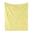 thumbnail image 1 of Lemons Soft Flannel Fleece Blanket, Ogee Inspired Lemon Motifs Horizontal Monochrome Rhythmic Print in Summer Tones, Cozy Plush for Indoor and Outdoor Use, 60" x 80", Mustard White, by Ambesonne, 1 of 5