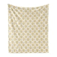 thumbnail image 1 of Lemons Soft Flannel Fleece Blanket, Thin Slices of Citrus Fruits and Leaves Arranged as If on a Hidden Grid, Cozy Plush for Indoor and Outdoor Use, 70" x 90", Mustard Grey and White, by Ambesonne, 1 of 5