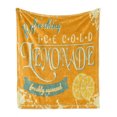 thumbnail image 1 of Lemons Soft Flannel Fleece Throw Blanket, Refreshing Ice Cold Lemonade Freshly Squeezed Advertisement on Grungy Border, Cozy Plush for Indoor and Outdoor Use, 50" x 60", Orange Bluegrey, by Ambesonne, 1 of 6