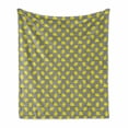 thumbnail image 1 of Lemons Soft Flannel Fleece Throw Blanket, Repeating Citrus Motif on Striped Background, Cozy Plush for Indoor and Outdoor Use, 70" x 90", Apple Green Charcoal Grey, by Ambesonne, 1 of 5