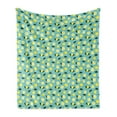 thumbnail image 1 of Lemons Soft Flannel Fleece Throw Blanket, Tropical Citrus Slices Rhythmic Summer Tasty Continuous Pattern, Cozy Plush for Indoor and Outdoor Use, 50" x 70", Emerald Pastel Yellow, by Ambesonne, 1 of 5