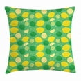 thumbnail image 1 of Lemons Throw Pillow Cushion Cover, Messy Spotted Lime Drawings and Slices on Leaves Background, Decorative Square Accent Pillow Case, 18 X 18 Inches, Sea Green Fern Green and Yellow, by Ambesonne, 1 of 2