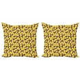 thumbnail image 1 of Lemons Throw Pillow Cushion Cover Pack of 2, Abstract Citrus Leaves Rhythmic Fruits Energetic Summer Art, Zippered Double-Side Digital Print, 4 Sizes, Coral Pastel Yellow, by Ambesonne, 1 of 2