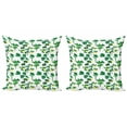 thumbnail image 1 of Lemons Throw Pillow Cushion Cover Pack of 2, Digitally Generated Monstera Tropical Leaves and Citrus Blossoms, Zippered Double-Side Digital Print, 4 Sizes, Pastel Yellow Fern Green, by Ambesonne, 1 of 2