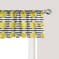 thumbnail image 1 of Lemons Window Valance, Citrus Fruits in Slices Pattern on Symmetrical Striped Background, Curtain Valance for Kitchen Bedroom with Rod Pocket, 54" X 18", Yellow Charcoal Grey, by Ambesonne, 1 of 3