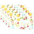 thumbnail image 1 of Lemons and Cherry 4 PCs Placemats Set Linen Non-Slip Table Mat Rectangular Washable for Dining Kitchen Party 12"x18", 1 of 8