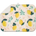 thumbnail image 1 of Lemons and Flowers Print Drying Mat 3-Layer Thick Absorbent Microfiber Countertop Pad, 1 of 5