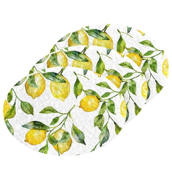 Lemons and Leaves 3 Pack Dish Sponges Bulk Natural Sponges Compressed Sponges Non-Scratch for Kitchen Cleaning Dishes