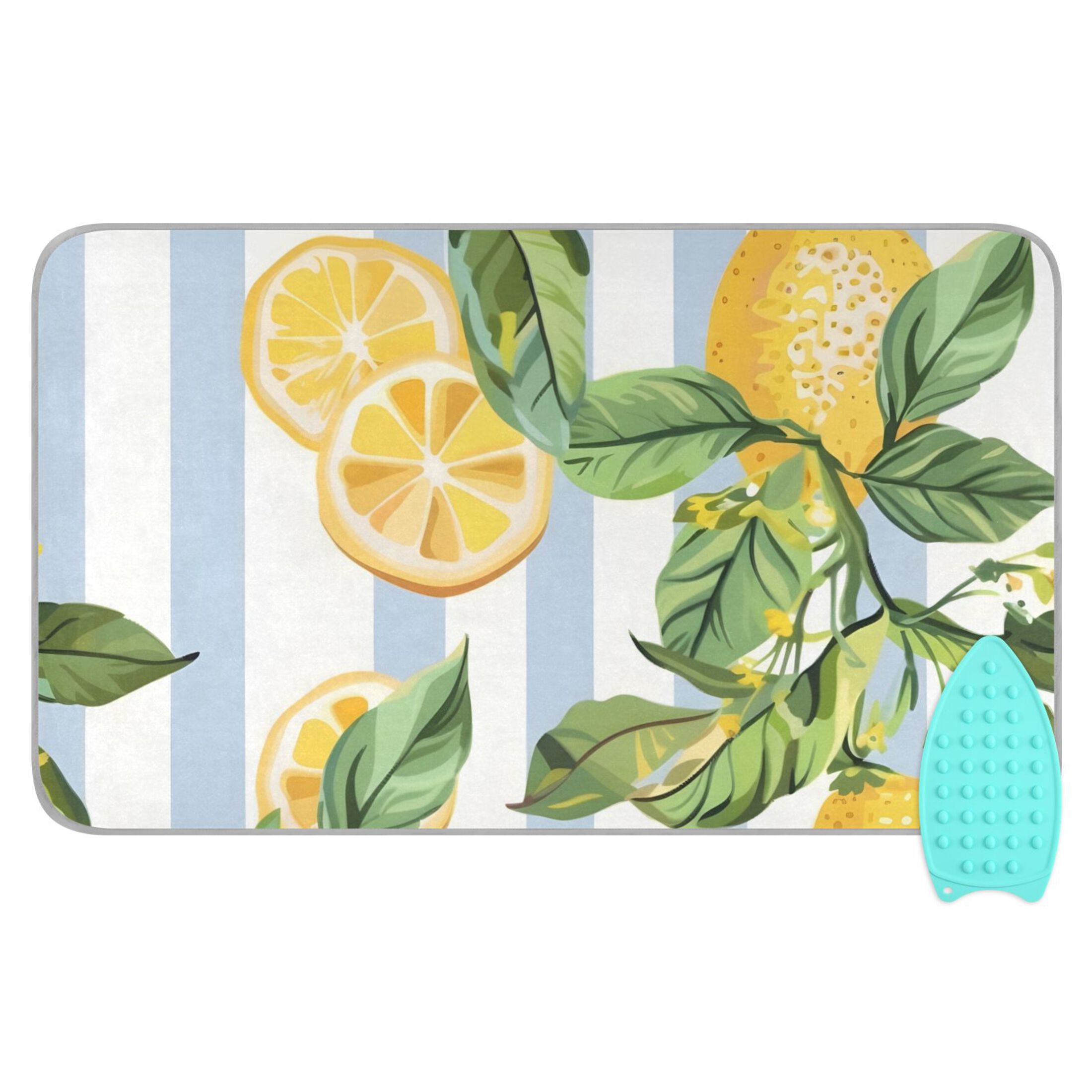 Lemons and Leaves Ironing Mat Blanket Portable Travel Ironing Pad Heat Resistant Pad 47.2" x 27.6”