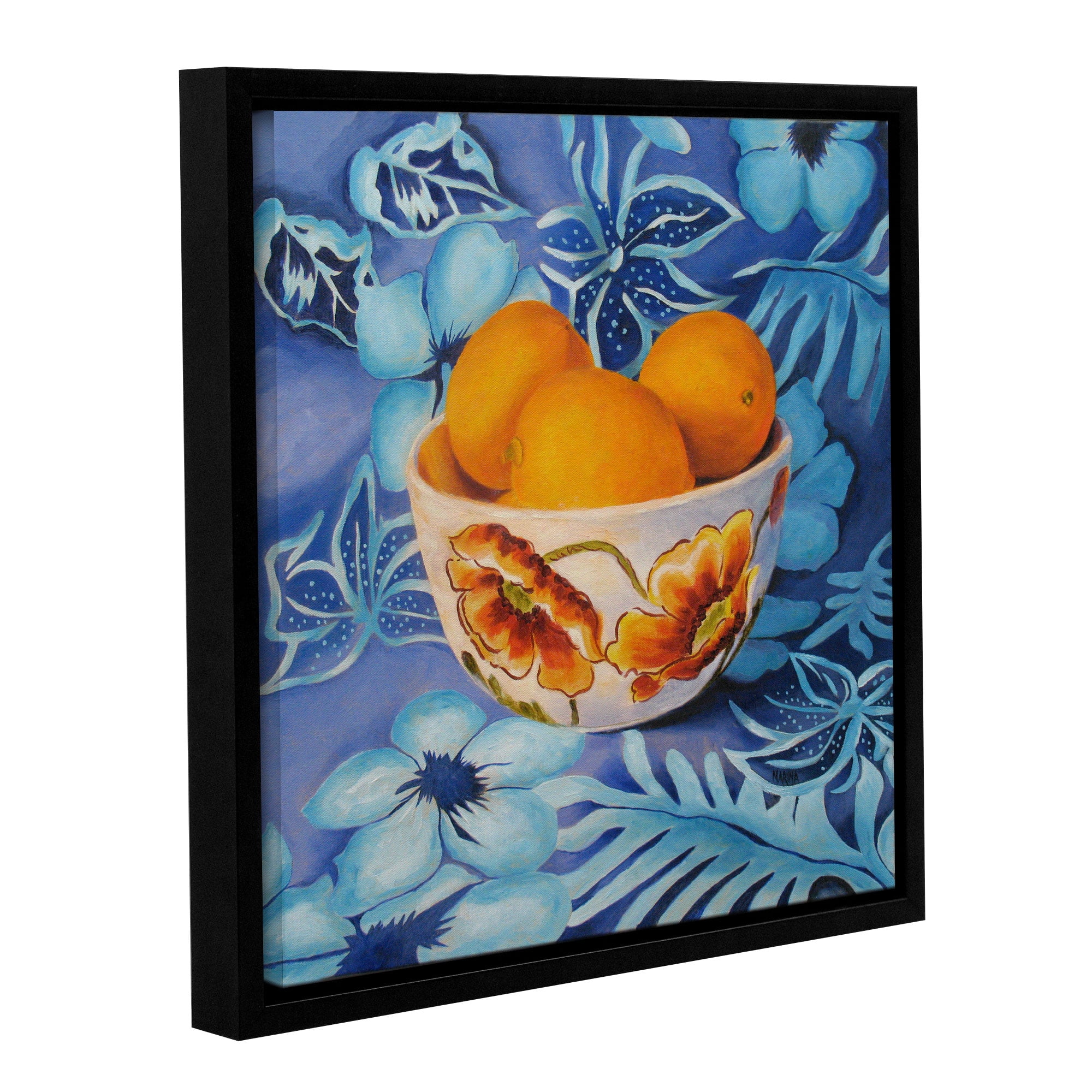 Lemons-in-a-Bowl Gallery Wrapped Floater-framed Canvas by Marina Petro