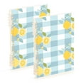 thumbnail image 1 of Lemons on Plaid Notebooks 2 Pcs 1-subject Journal 60 Sheets A5 College Ruled Paper Detachable Ring 8.3"x5.7", 1 of 8